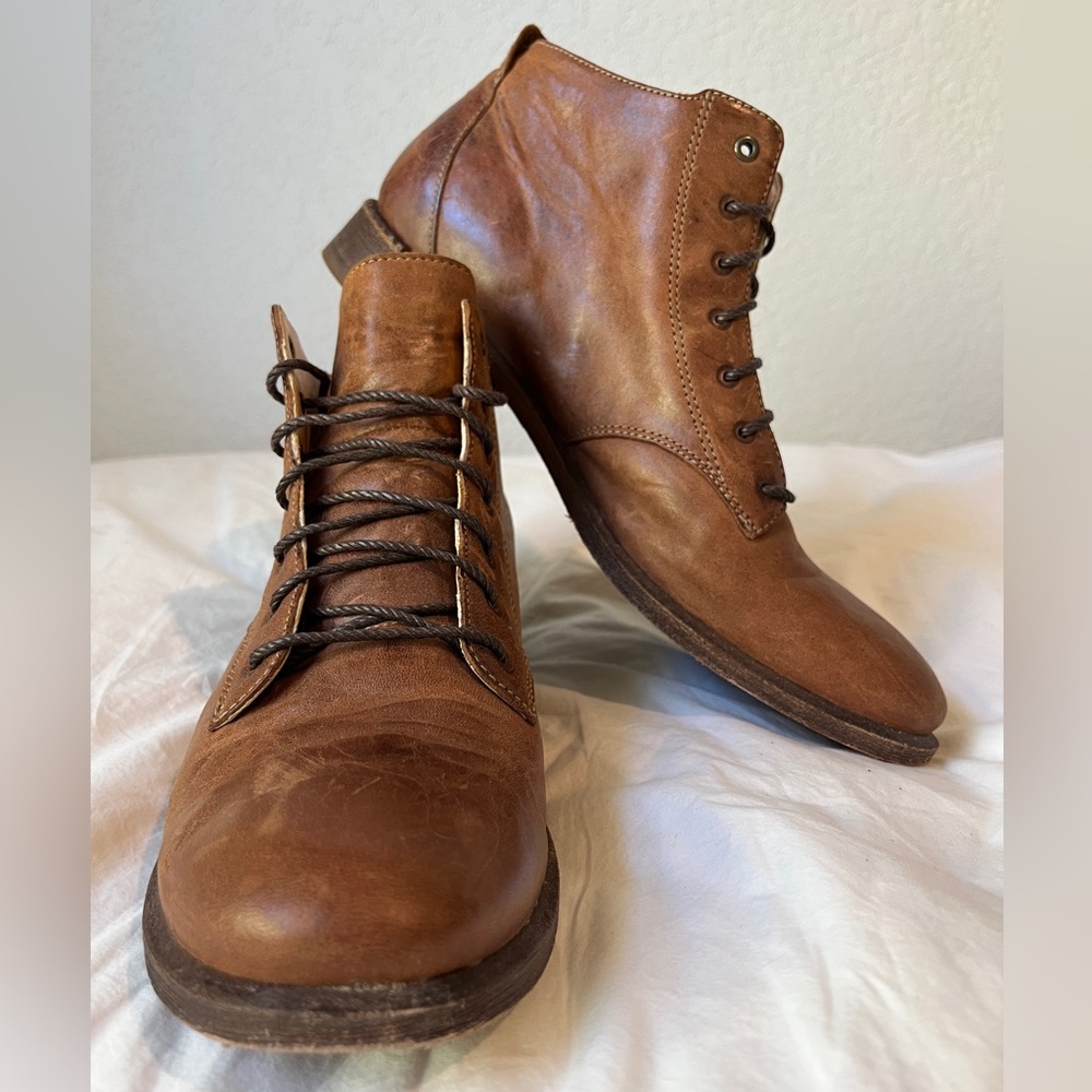 Timberland Brown Laceup Boots sz 9 genuine leather EU 40 ankle, like new vintage